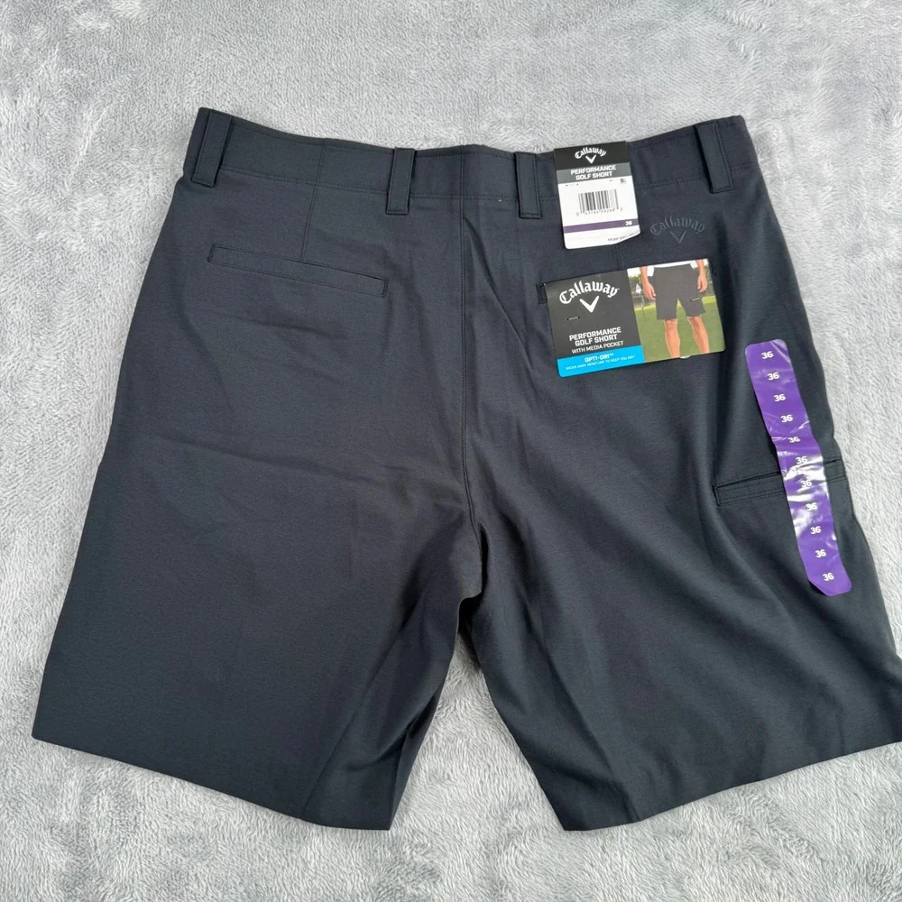 NWT Callaway Performance Golf Short Men 36 Black Caviar CGBSE077 Opti-Dri Pocket